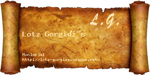 Lotz Gorgiás névjegykártya